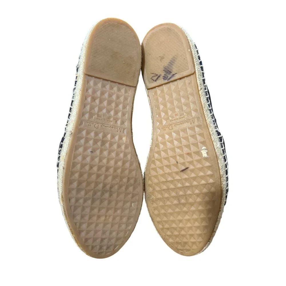 Massimo Dutti Black Suede Espadrille Loafer Gold-Chain Fringe EU 38 / US 7.5